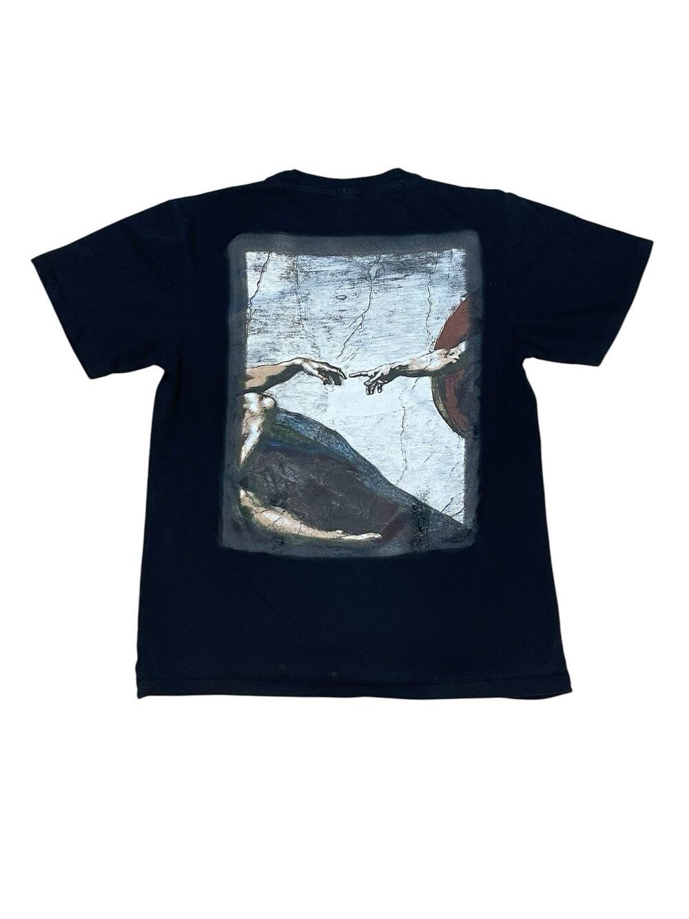 Call Your Mother Black T-Shirt Michelangelo's Creation Of Adam Men's Sz Medium